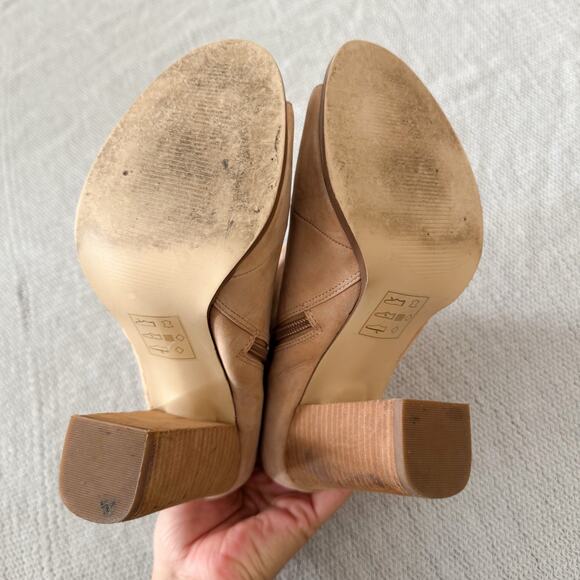 Aldo Tan Exposed Zipper Peep Toe Ankle Booties - Size 8.5 - Picture 8 of 9